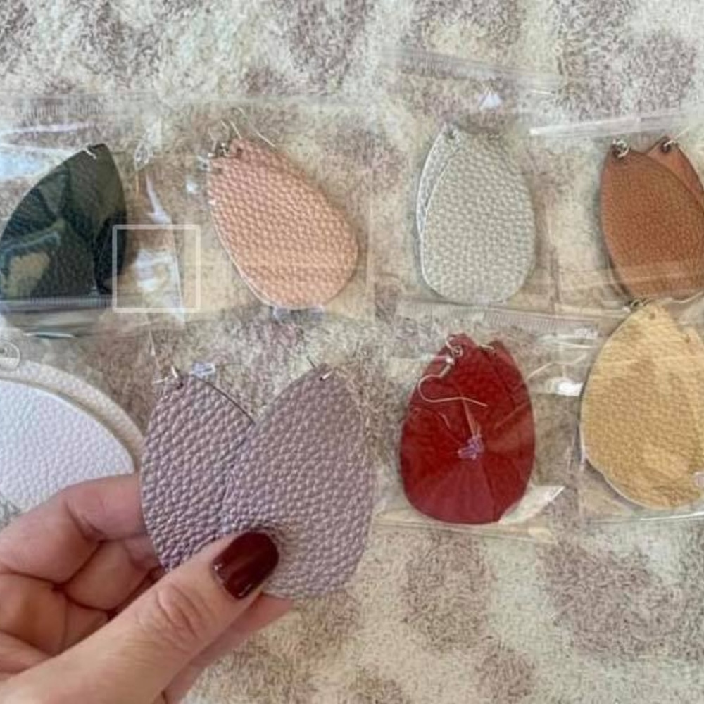 New! 7pair- New Faux leather lightweight earrings